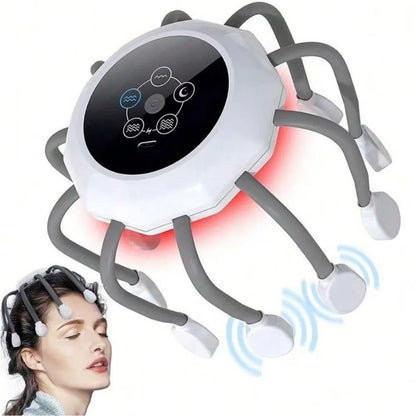 Octopus Claw Eight Claw Massager USB Charging Therapeutic Scratch Pad Electric Head Massager Therapeutic Electric Scalp Massager
